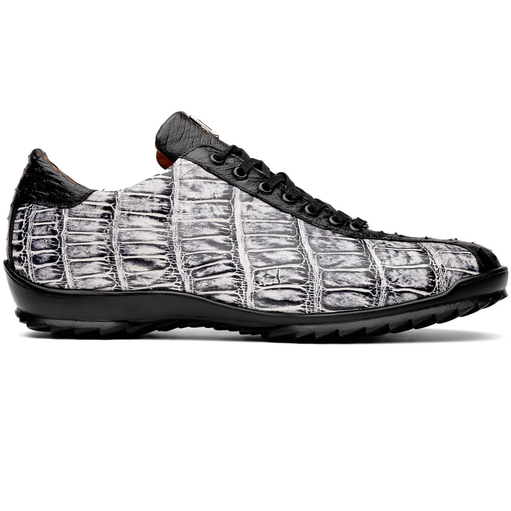 Marco Di Milano Saulo Alligator & Ostrich Sneakers Newspaper