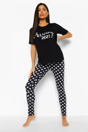 Maternity 'Arriving 2021' Pajama Pants Set