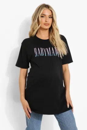 Maternity Baby Mama Varsity T-shirt