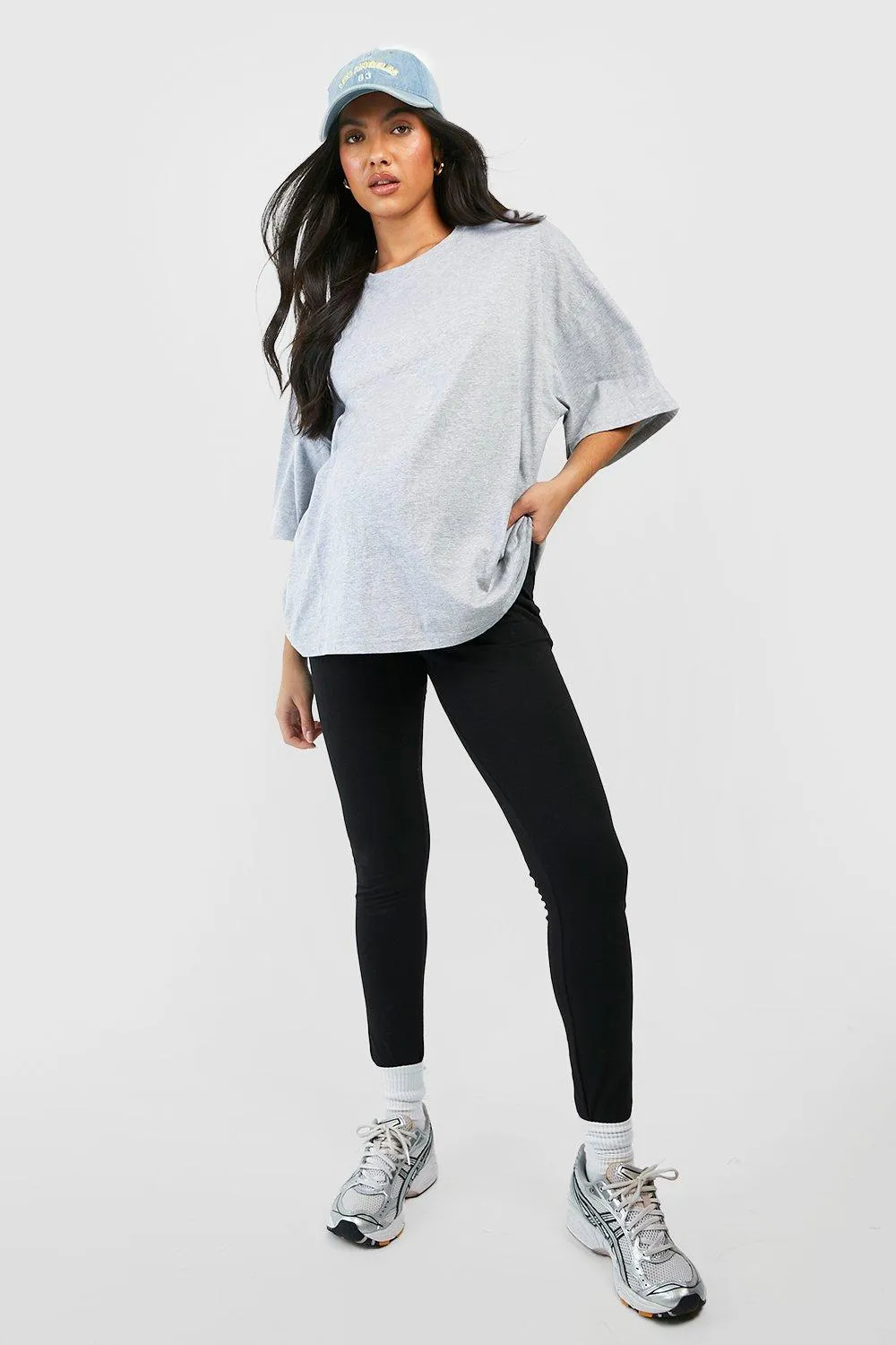 Maternity Cotton Jersey Knit Wrap High Waisted Leggings