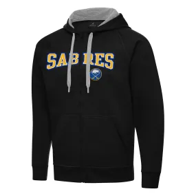 Men's Buffalo Sabres Antigua Black Big & Tall Victory Full-Zip Hoodie