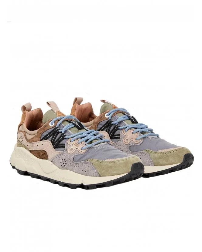 Mens Yamano 3 Trainers Military Grey & Light Brown