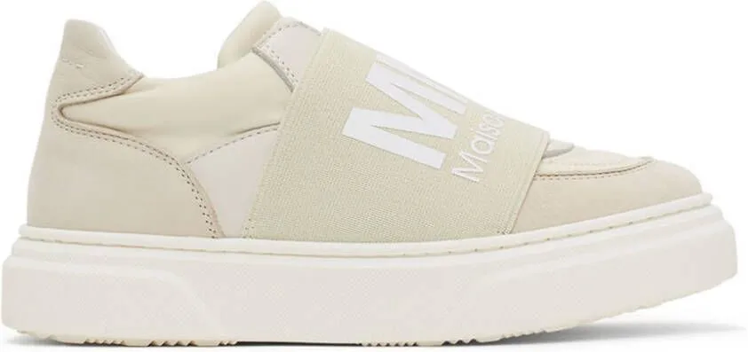 MM6 Maison Margiela Kids Off-White & Grey Elastic Logo Sneakers