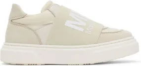 MM6 Maison Margiela Kids Off-White & Grey Elastic Logo Sneakers