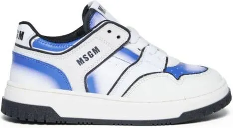 MSGM Kids colour-block leather sneakers White