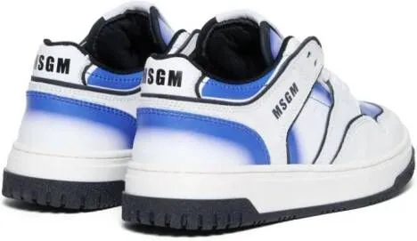 MSGM Kids colour-block leather sneakers White