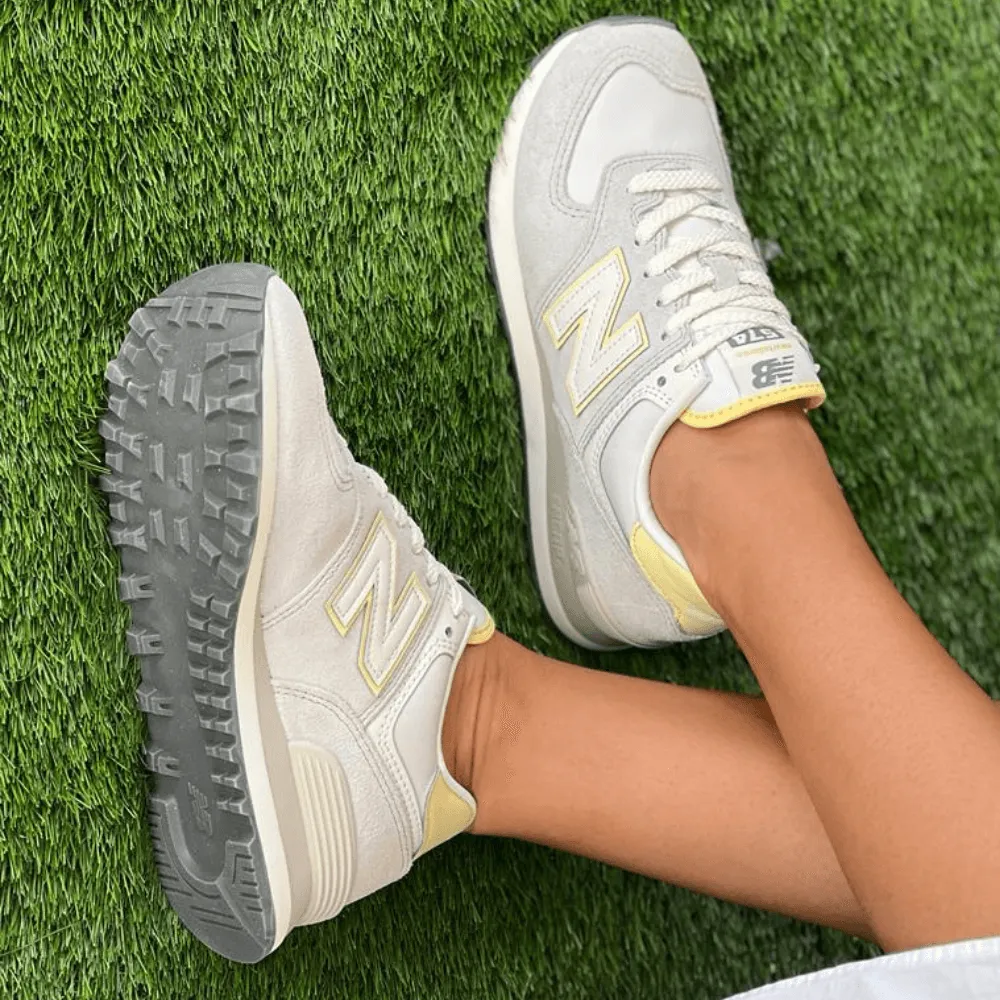 New Balance Ladies 574 Grey with Yellow