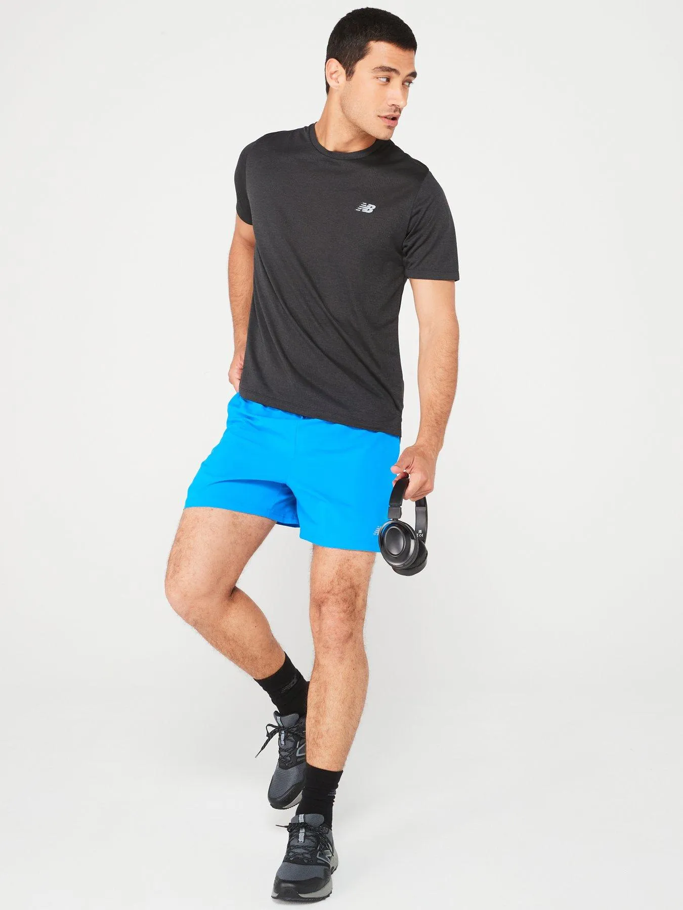 New Balance Mens 5inch Running Shorts - Blue