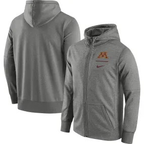 Nike Minnesota Golden Gophers Heathered Gray Logo Stack Performance Full-Zip Hoodie