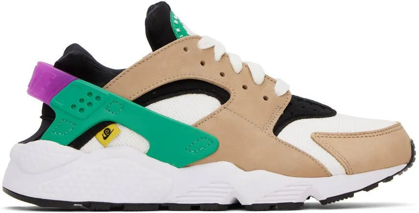 Nike White & Tan Air Huarache Premium Sneakers