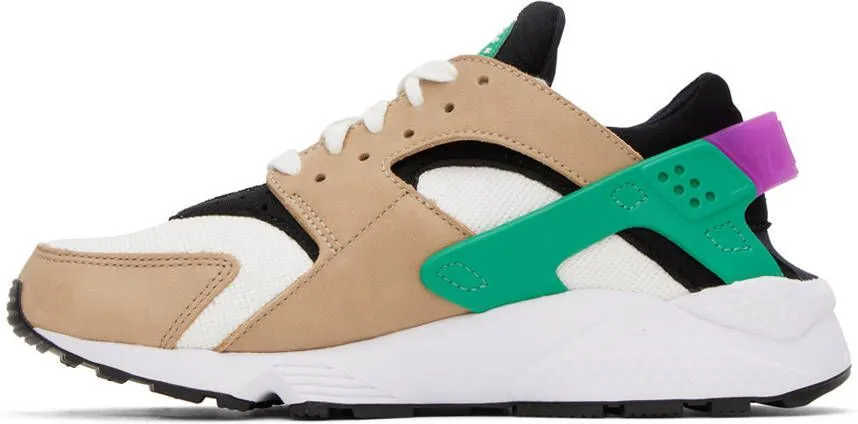 Nike White & Tan Air Huarache Premium Sneakers