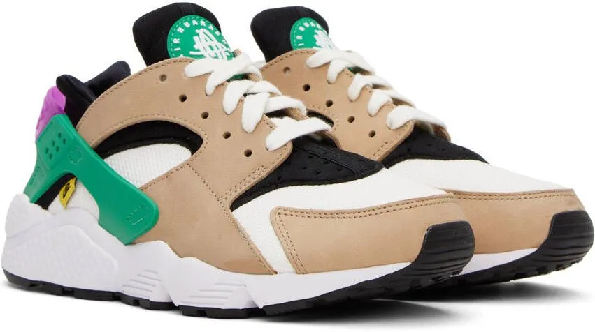 Nike White & Tan Air Huarache Premium Sneakers