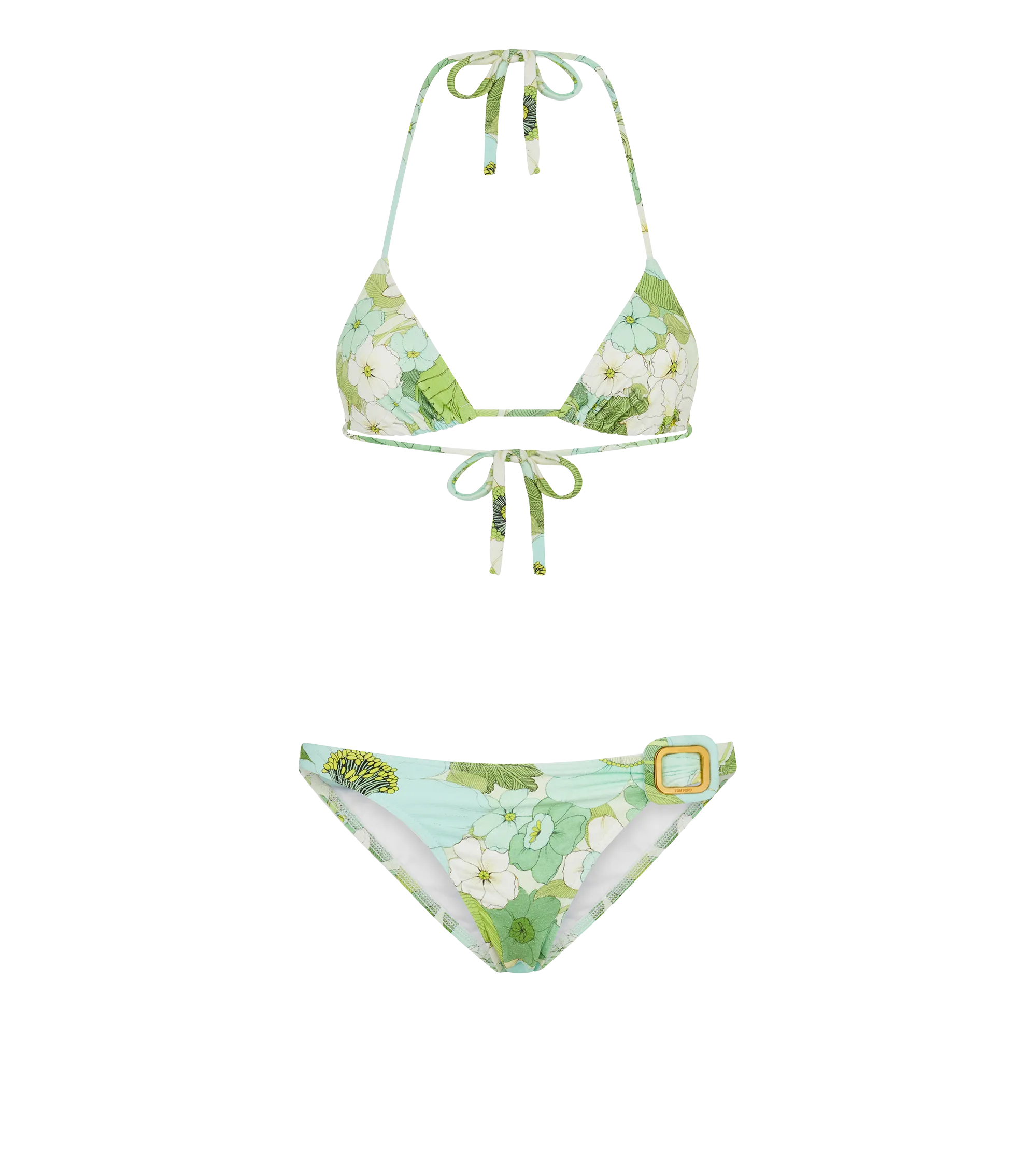 PAINTED FLORAL PRINTED SWIM CREPE BIKINI