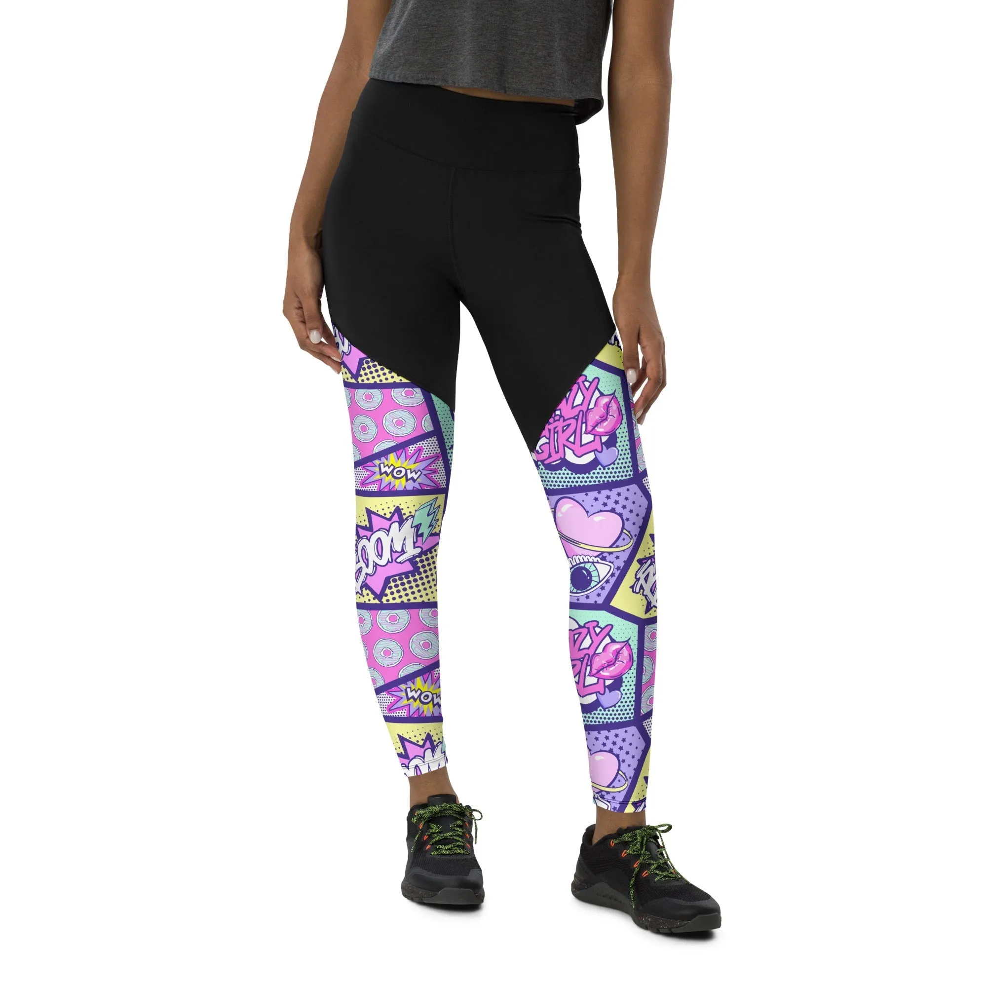 Pastel Comic Book Compression Leggings