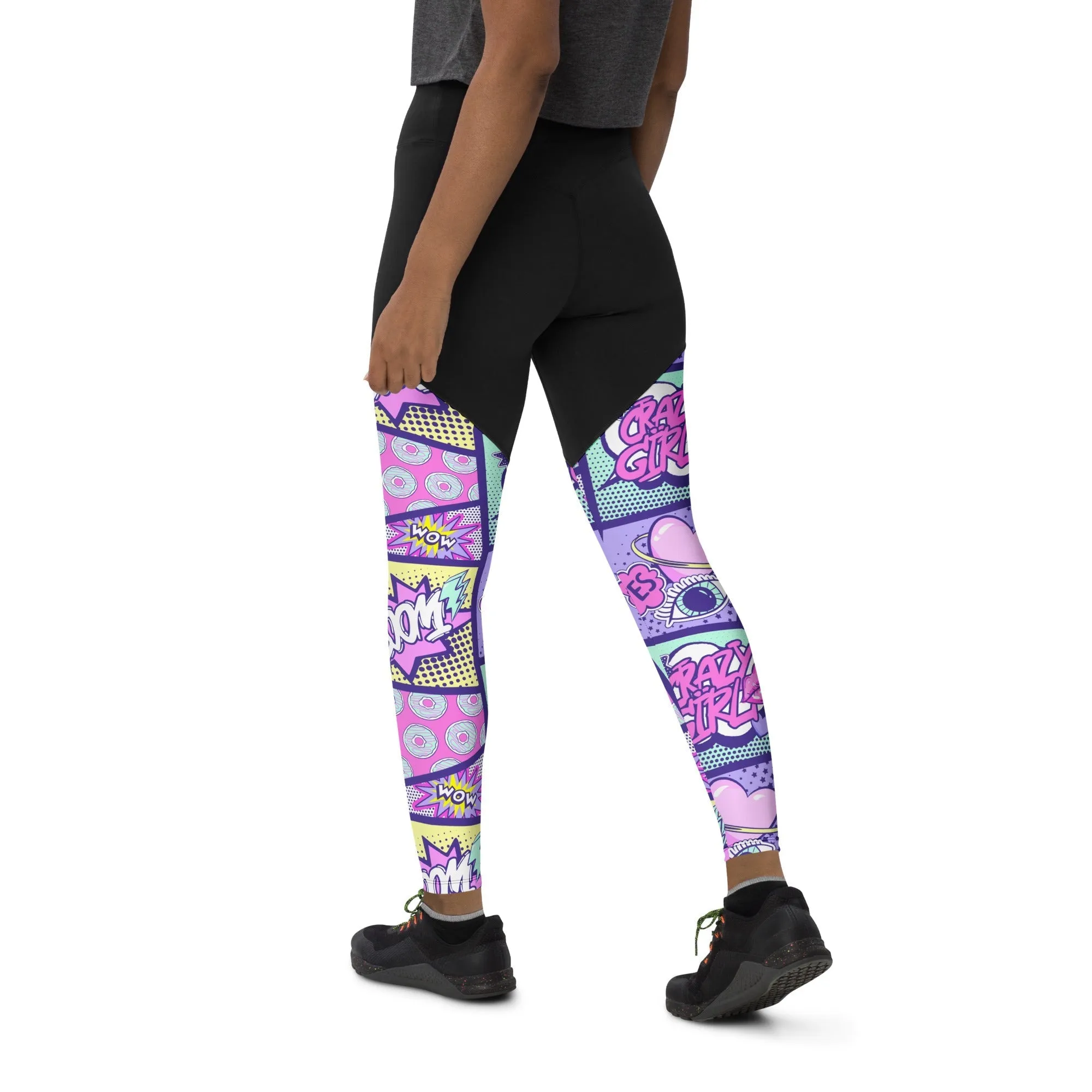 Pastel Comic Book Compression Leggings