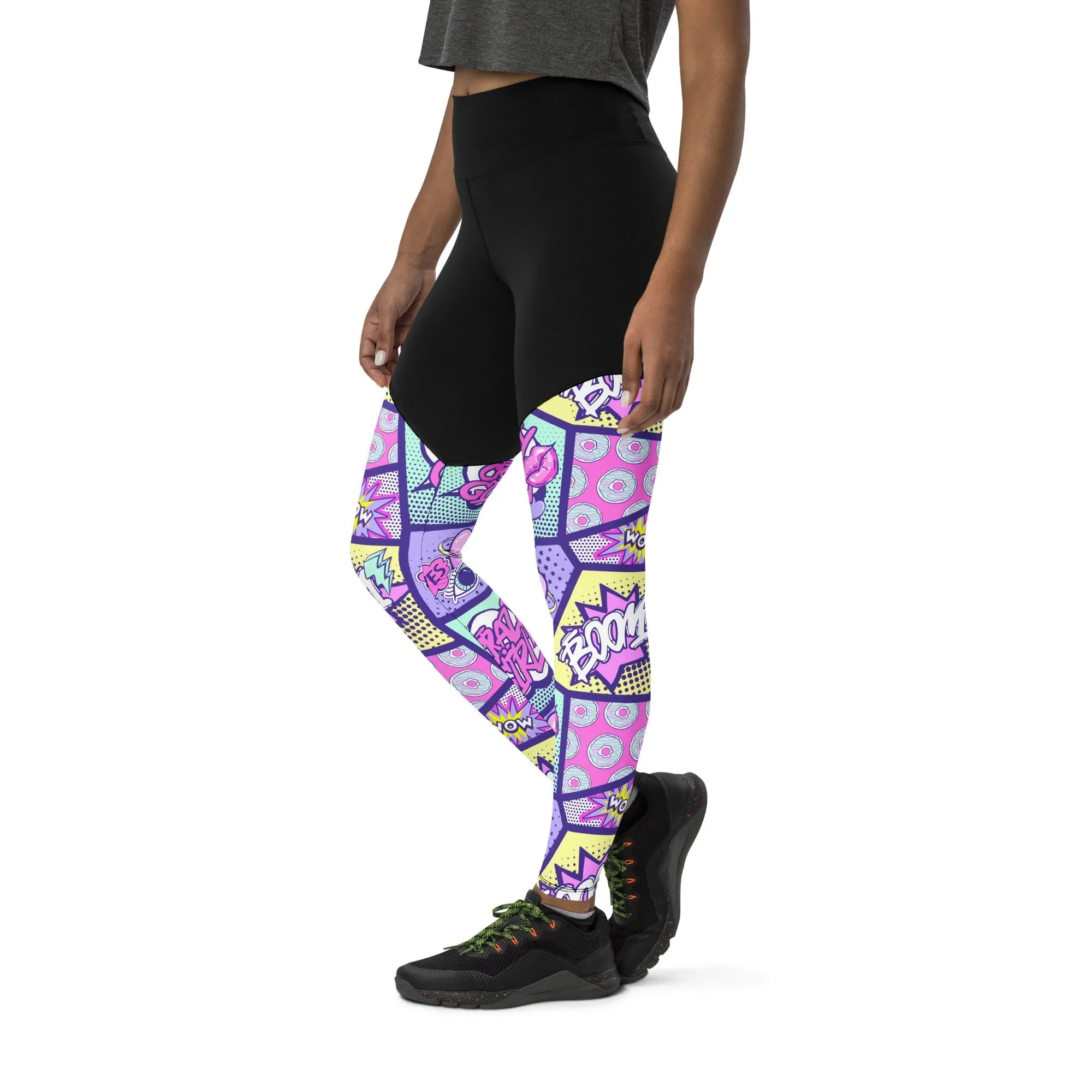 Pastel Comic Book Compression Leggings