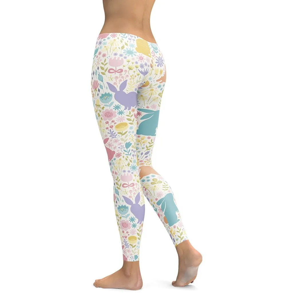 Pastel Easter Garden Leggings