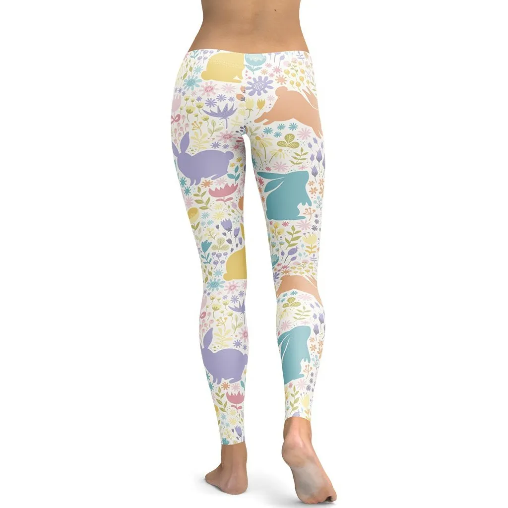 Pastel Easter Garden Leggings