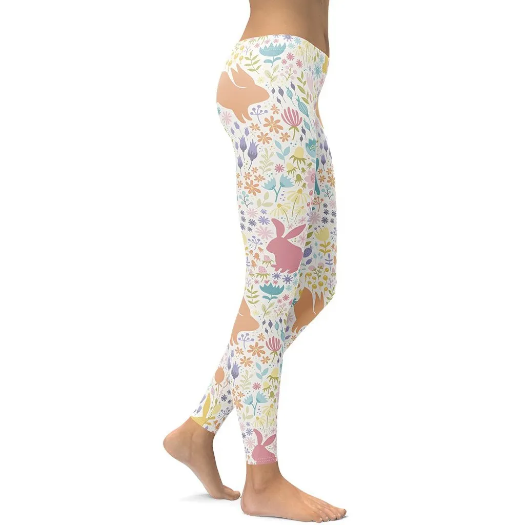 Pastel Easter Garden Leggings