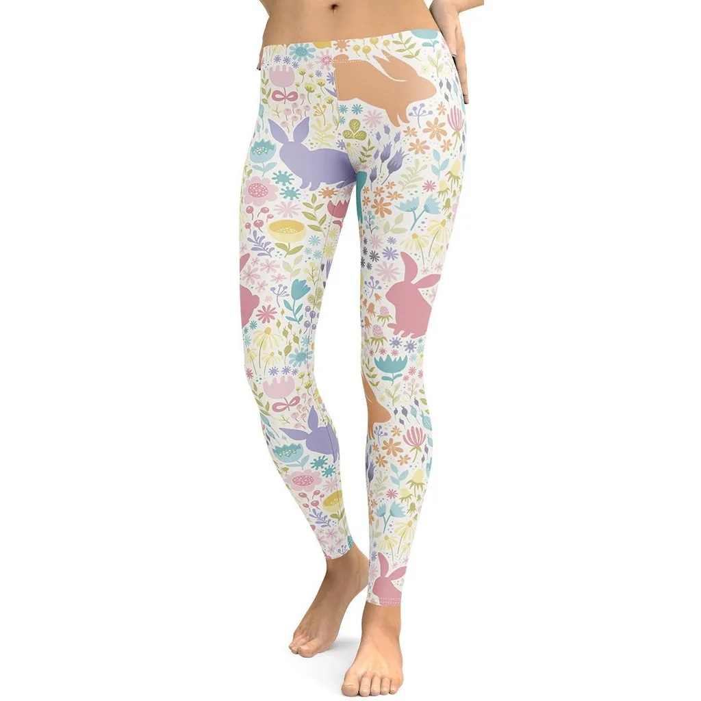 Pastel Easter Garden Leggings