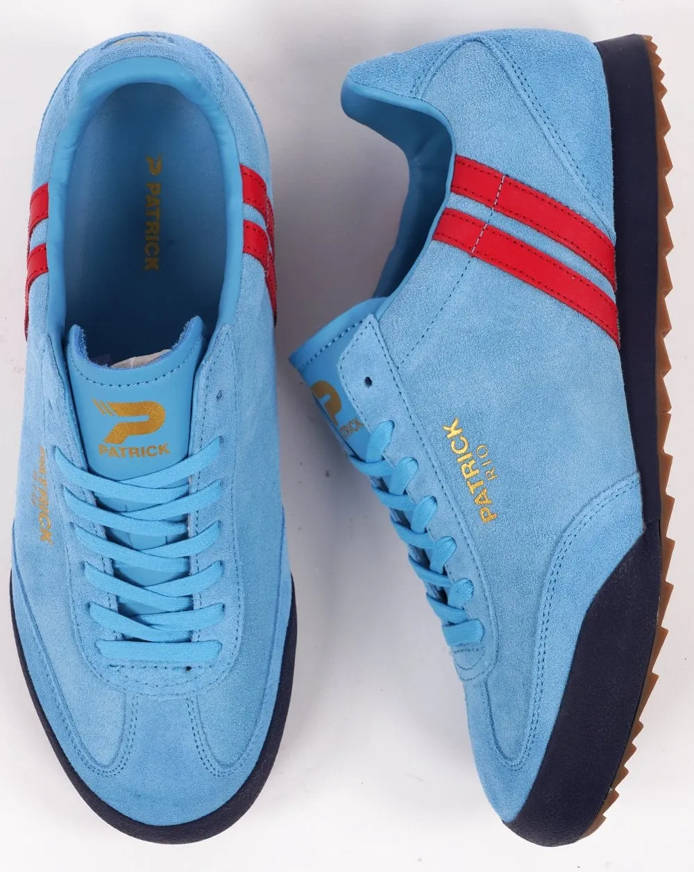 Patrick Rio Trainers Mineral Blue/Red