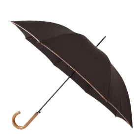 PAUL SMITH BLACK STRIPE CROOK UMBRELLA | Menswear Online