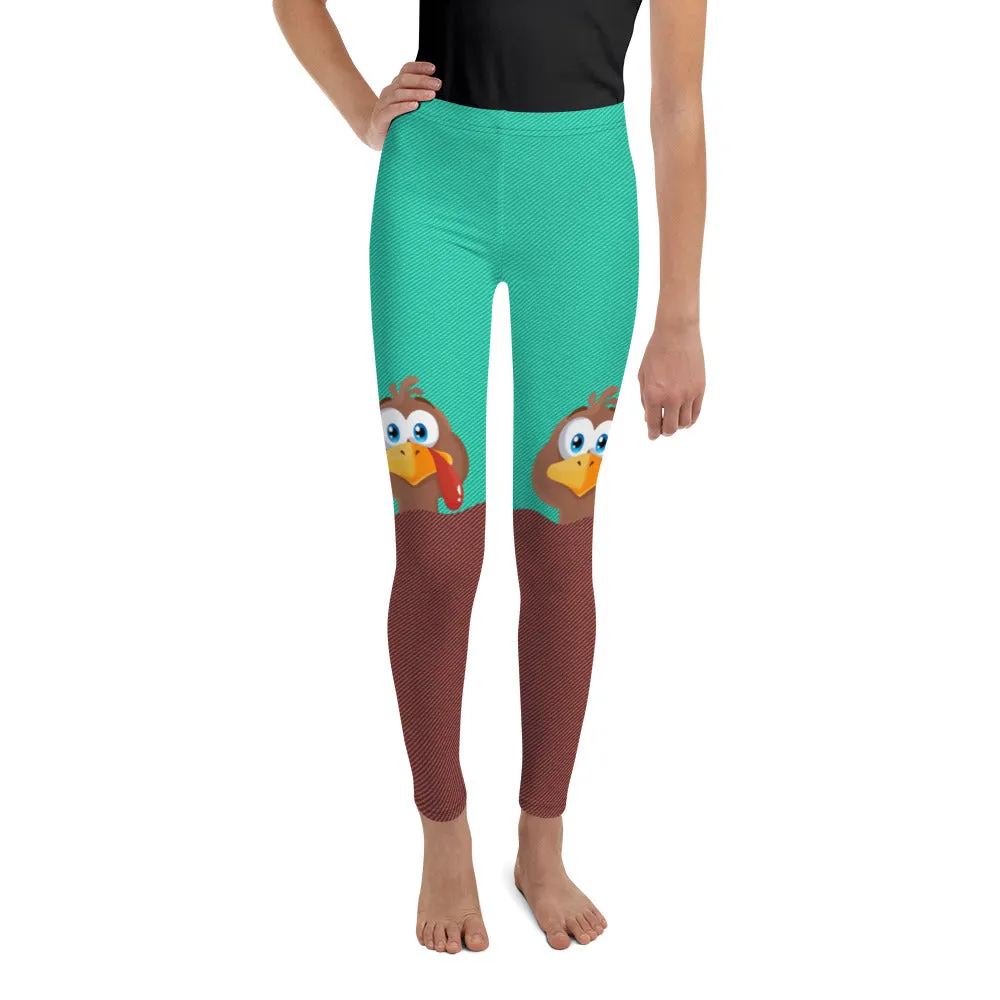 Peeking Turkey Youth Leggings