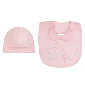 Pink Hat & Bib Gift Set