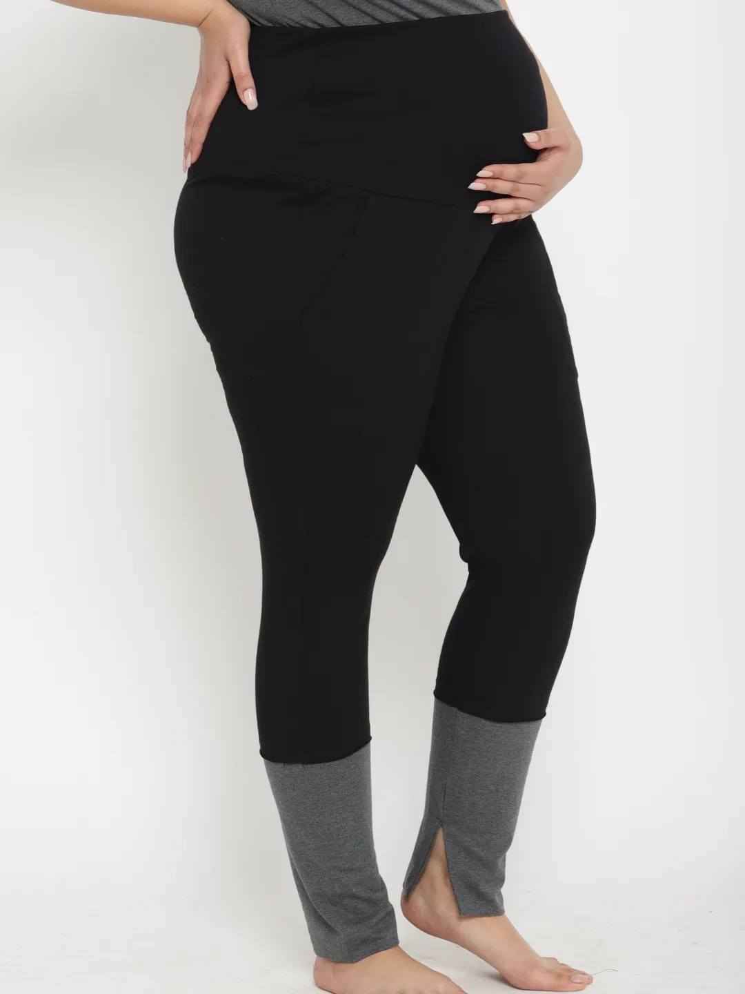 Plus Size Maternity Cropped Leggings