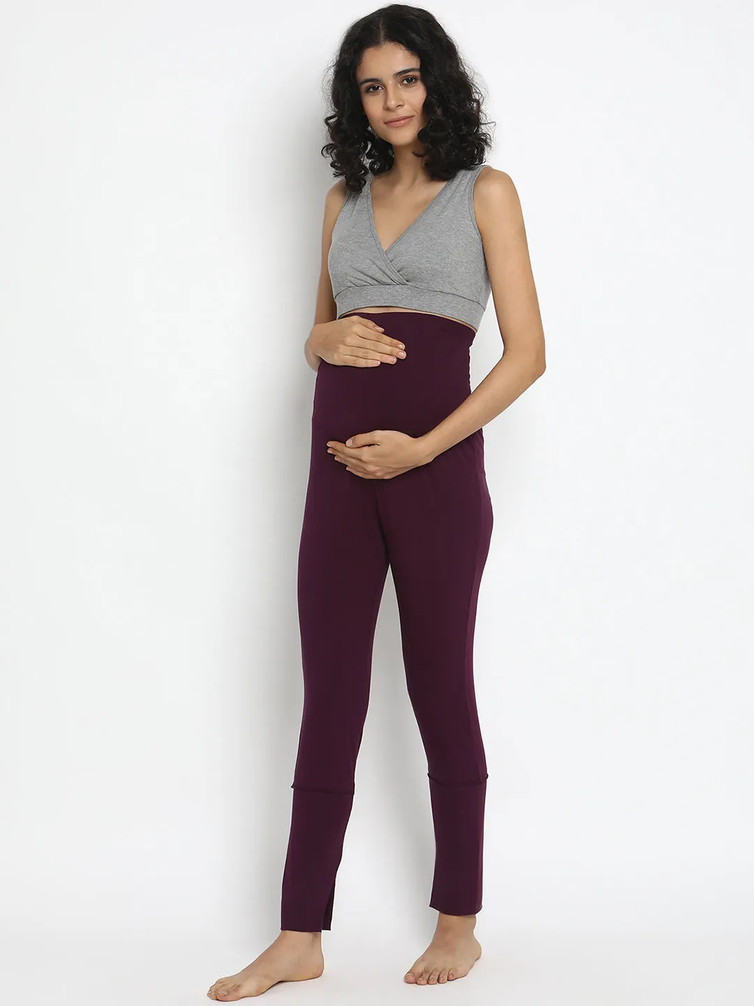 Plus Size Maternity Cropped Leggings