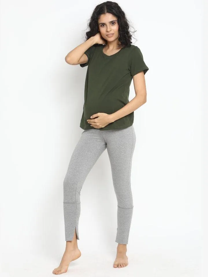 Plus Size Maternity Cropped Leggings