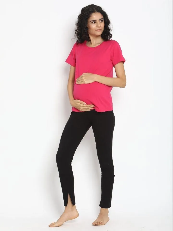 Plus Size Maternity Cropped Leggings