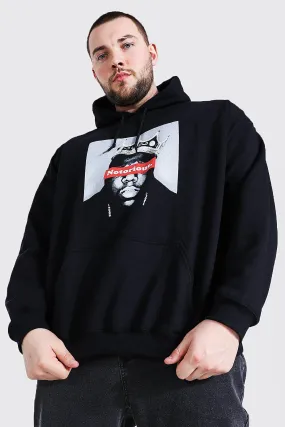 Plus Size Notorious Big License Hoodie | boohooMAN UK