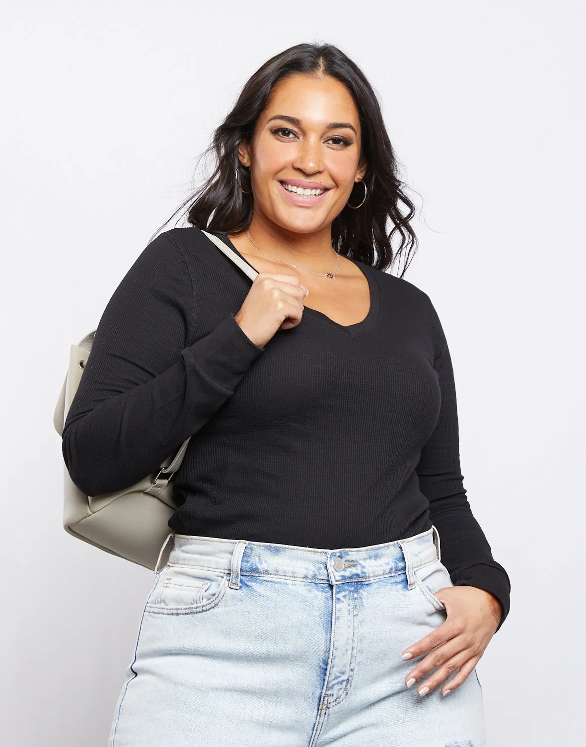 Plus Size Thermal Long Sleeve Top