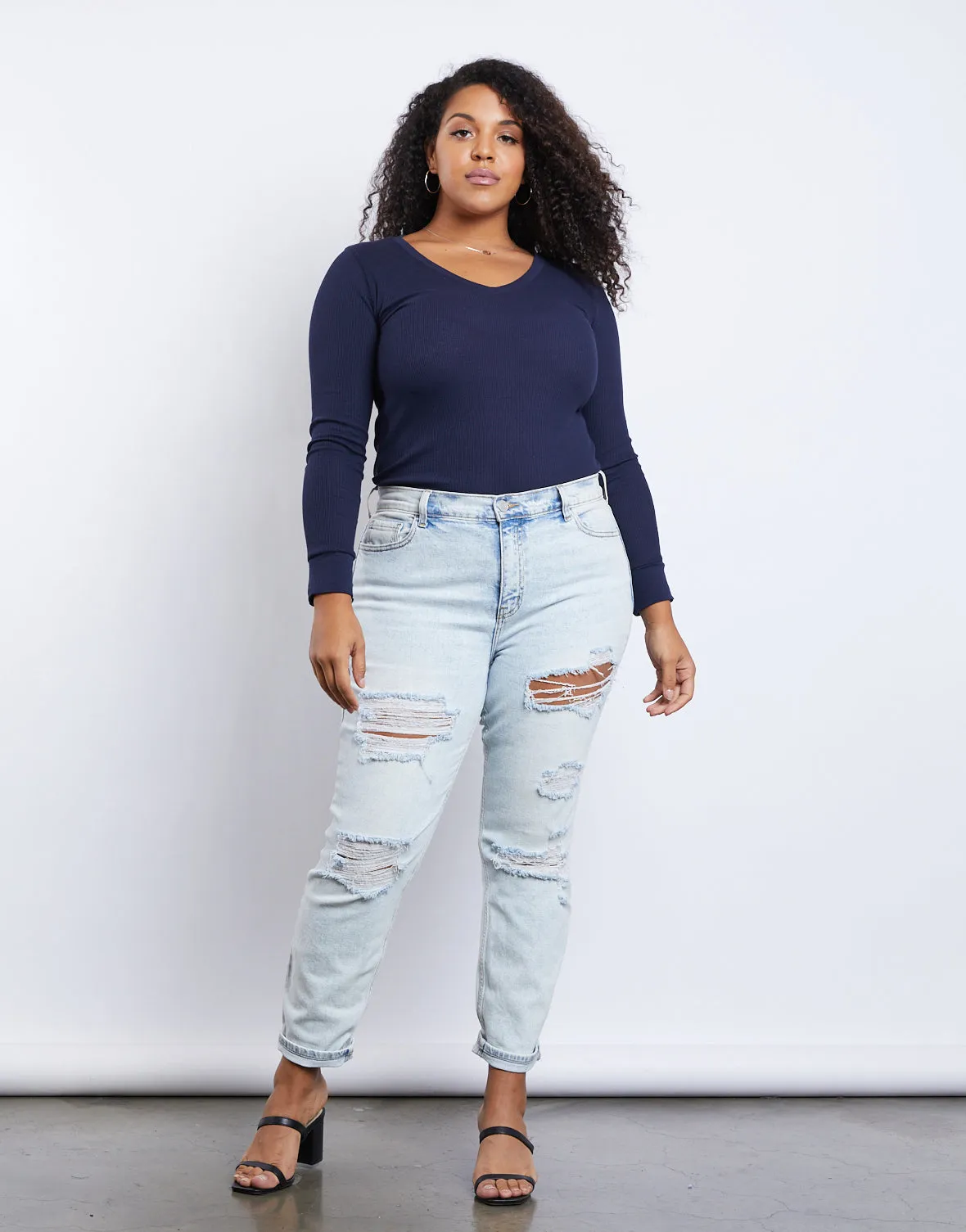 Plus Size Thermal Long Sleeve Top