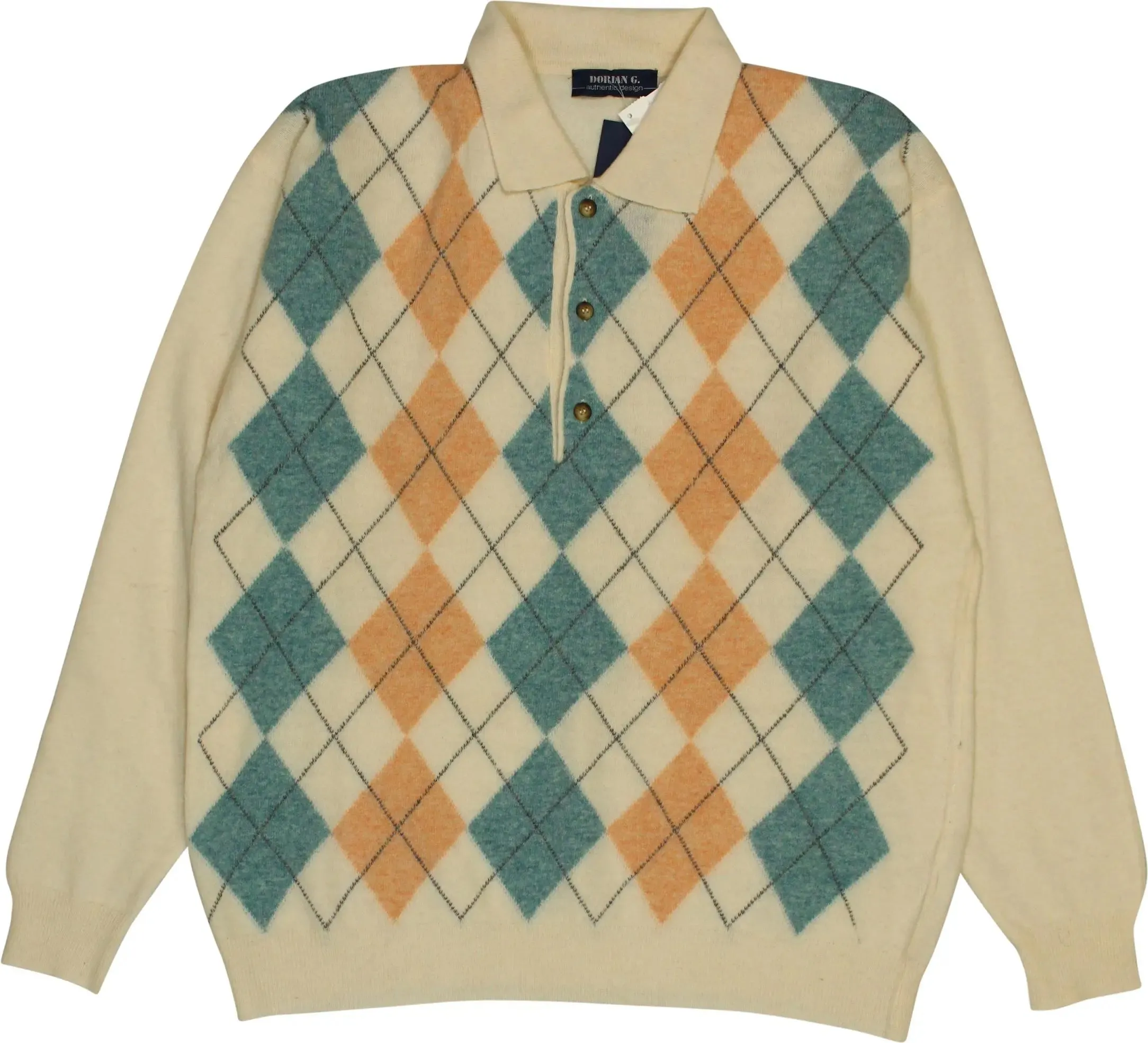 Polo Jumper with Argyle Pattern | ThriftTale