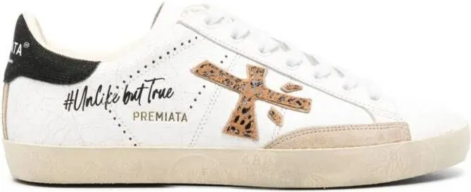 Premiata Stevend crinkled leather sneakers White