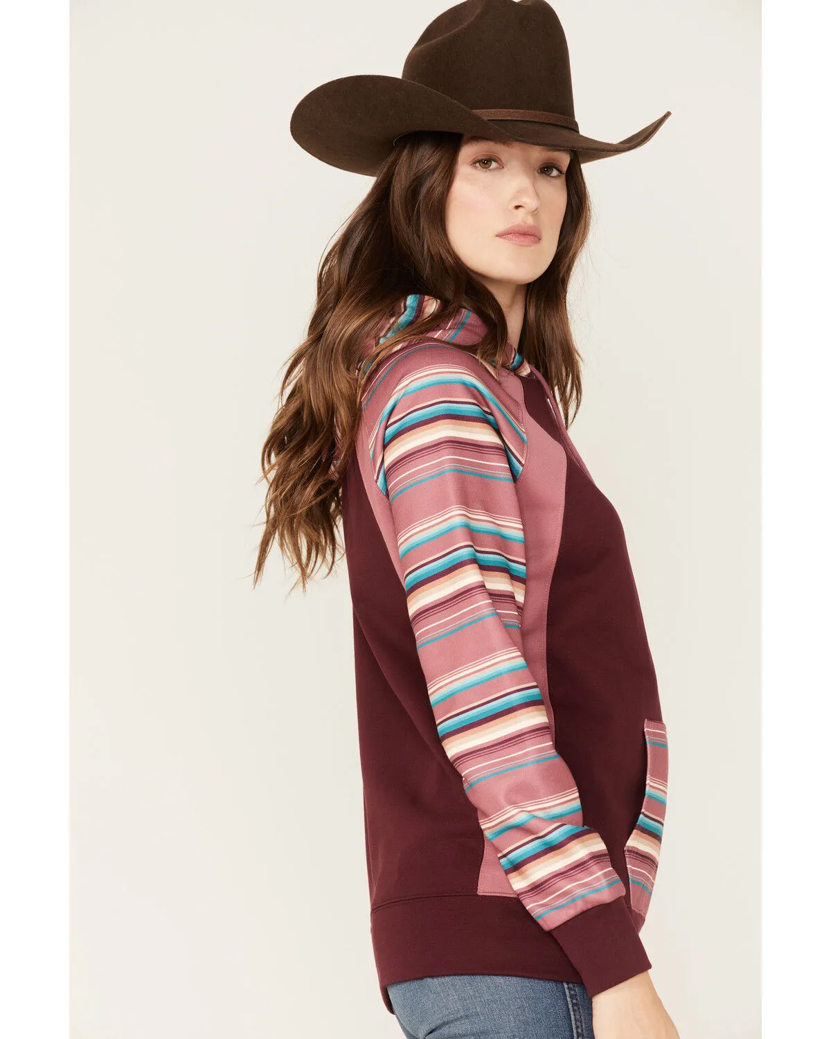 Product Name:  Hooey Women's Serape Stripe Contrast Print Savannah Hoodie