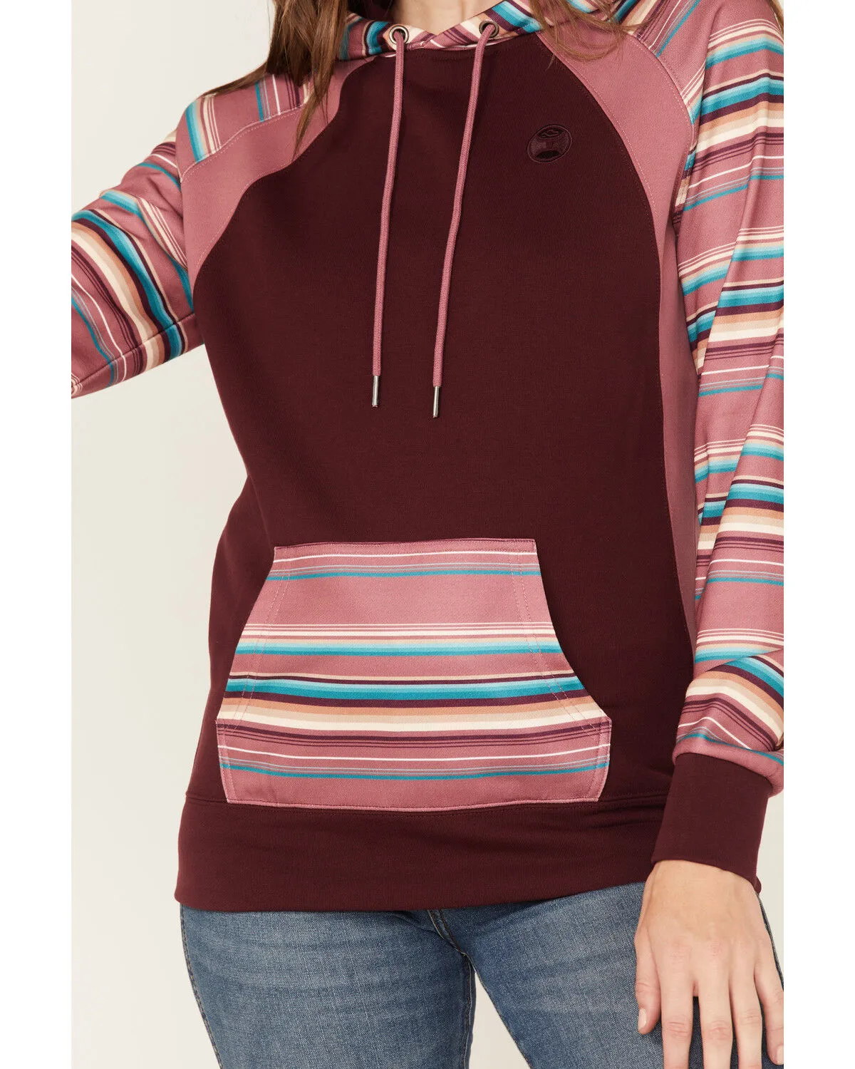 Product Name:  Hooey Women's Serape Stripe Contrast Print Savannah Hoodie