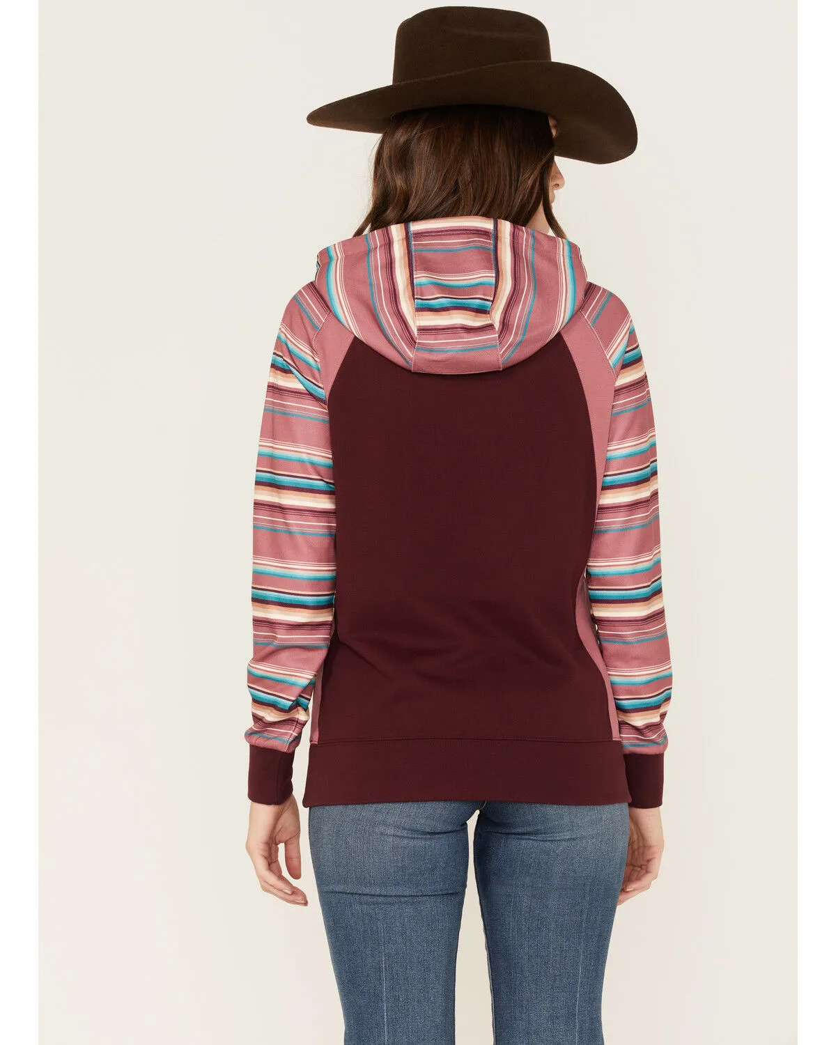 Product Name:  Hooey Women's Serape Stripe Contrast Print Savannah Hoodie