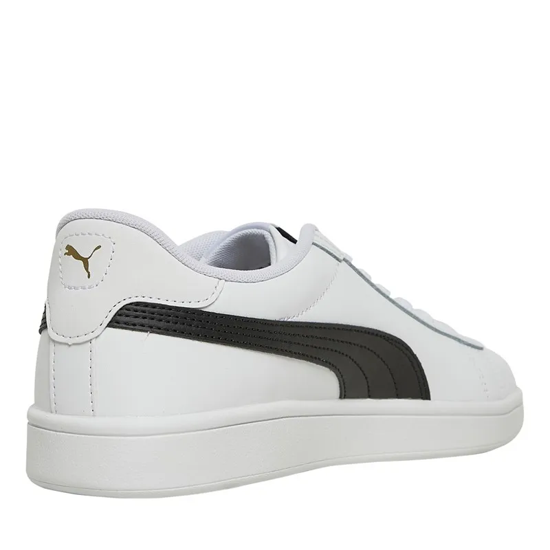 Puma Mens Smash 3.0 Leather Trainers White/Black/Gold