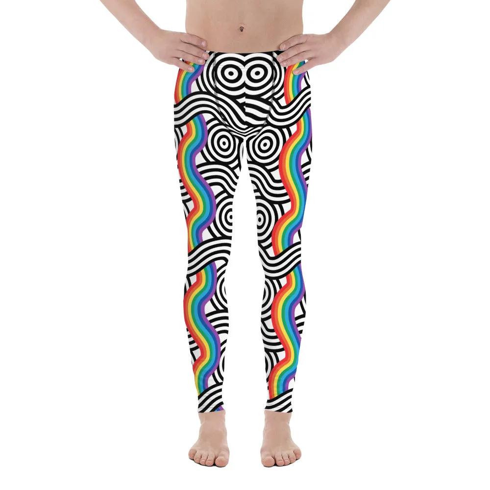 Rainbow Lines Men's Leggings