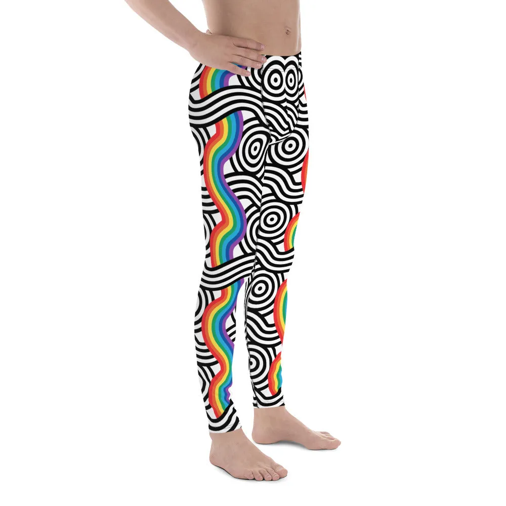 Rainbow Lines Men's Leggings