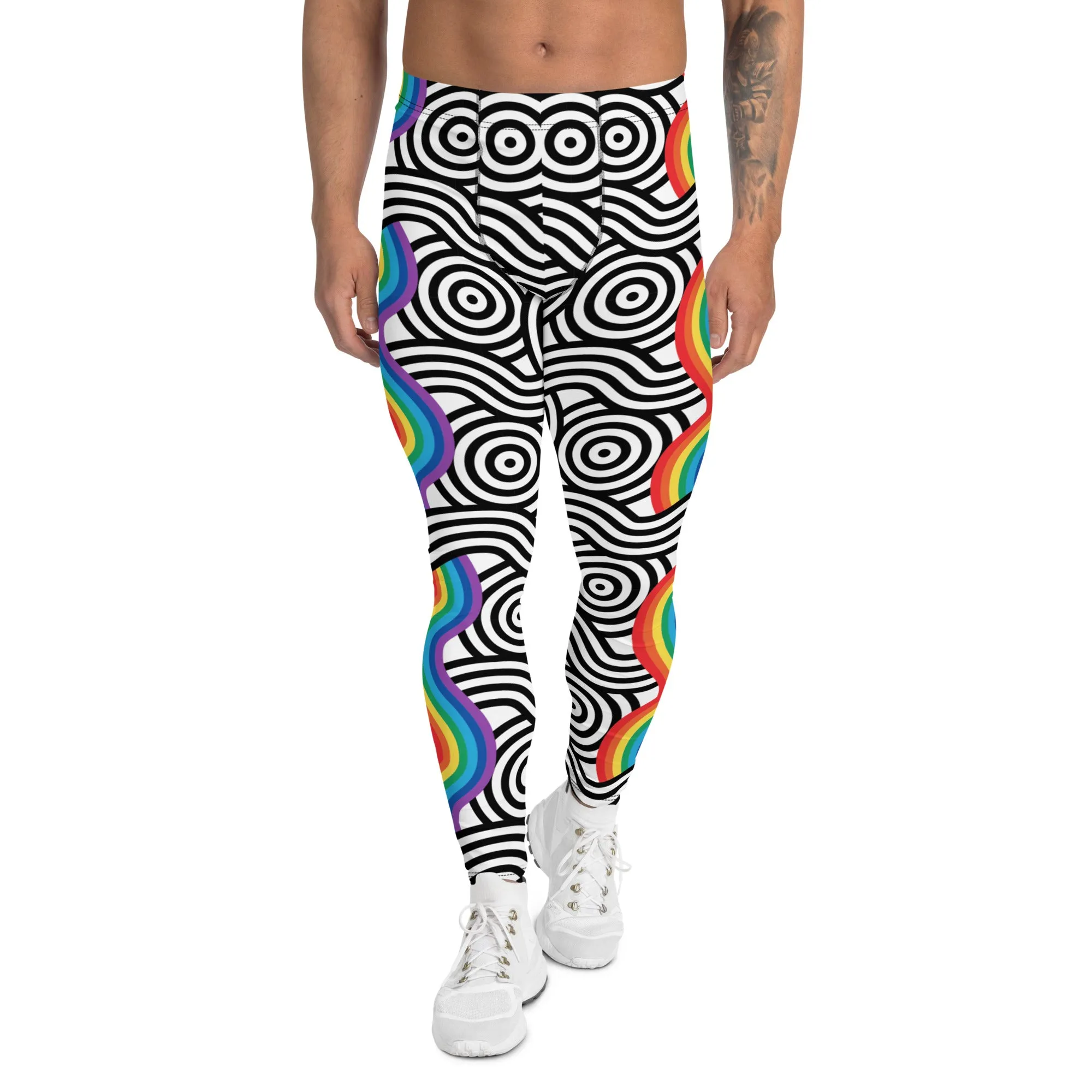 Rainbow Lines Men's Leggings