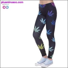 Rainbow Marijuana Leaf Leggings