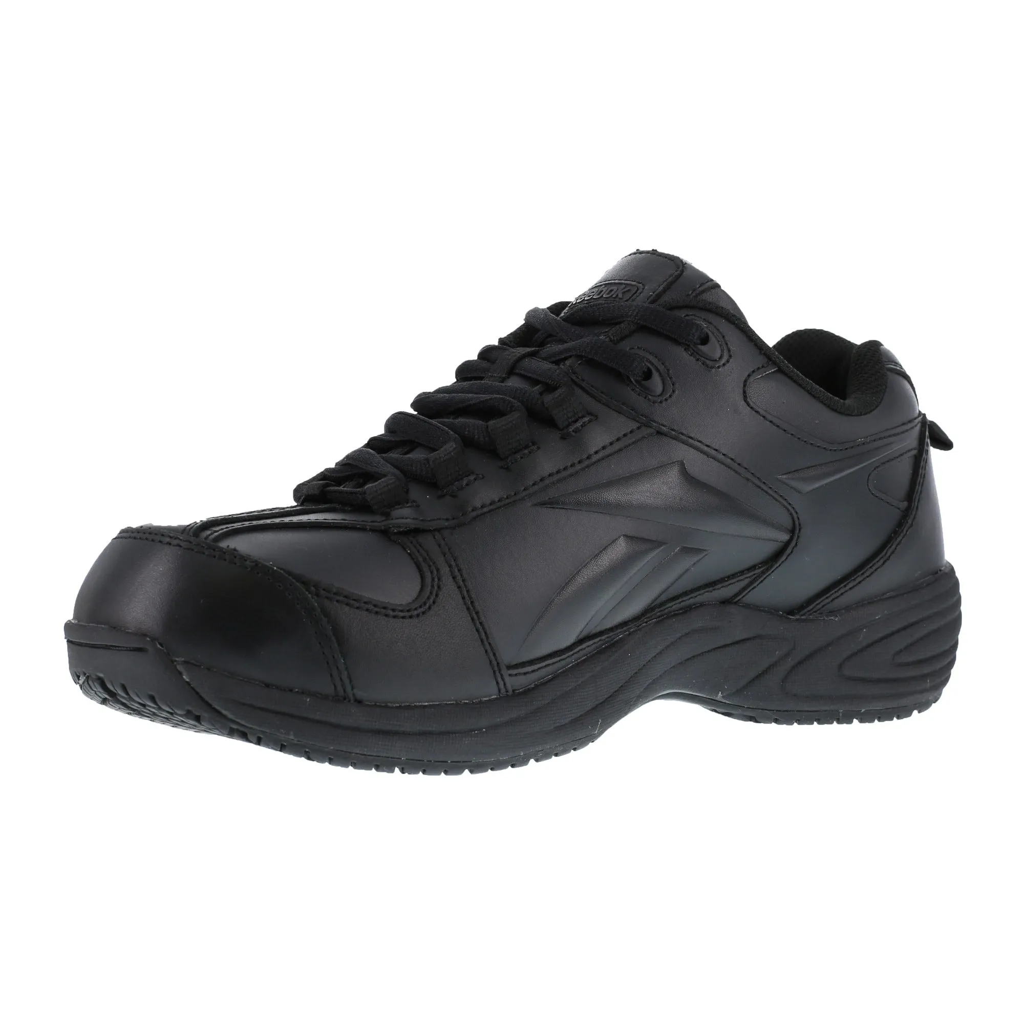 Reebok Womens Black Leather Street Sport Jogger Oxford Jorie Soft Toe