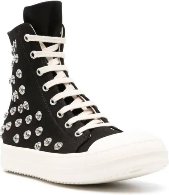 Rick Owens DRKSHDW Luxor eyelet-detailed high-top sneakers Black