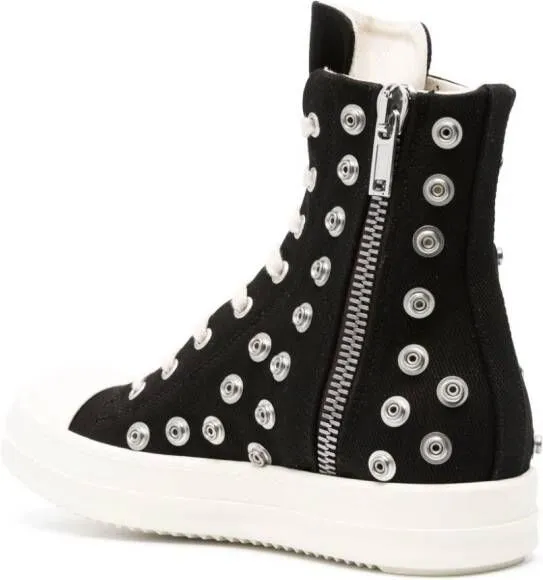 Rick Owens DRKSHDW Luxor eyelet-detailed high-top sneakers Black