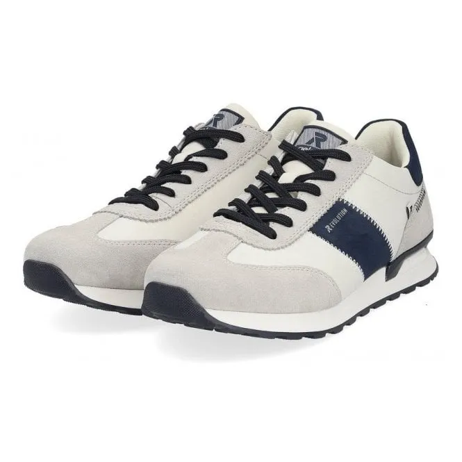 Rieker  Mens U0306-80 White Multi Lace-Up Trainers