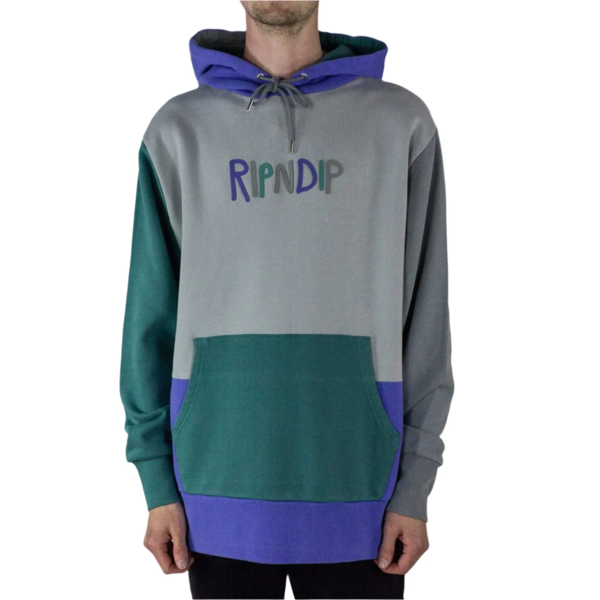 RIPNDIP Logo Colour Block Hoodie- Multicoloured exclusive at Remix